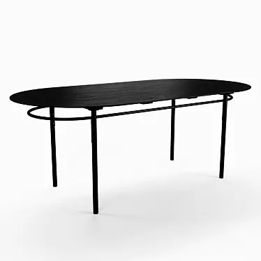 Elegant Oval Black Dining Table 3D model image 1 