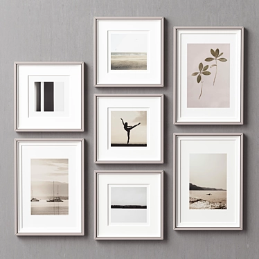 Diverse 160-Piece Picture Frames Set 3D model image 1 