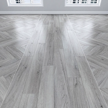 Gray Oak Parquet: Herringbone, Linear, Chevron 3D model image 1 