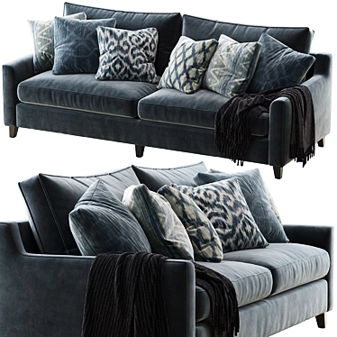 Luxury Beverly Upholstered Sofa 3D model image 1 