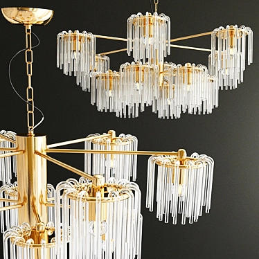 Elegant Meise 12-Light Gold Chandelier 3D model image 1 