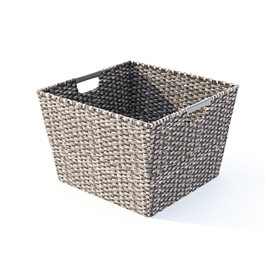 Rustic Woven Wicker Basket 3D model image 1 