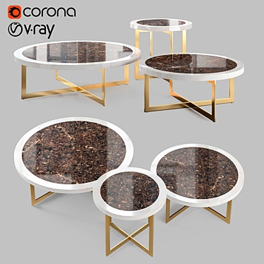 Luxury Marble Cocktail Tables By Hurtado 3D model image 1 