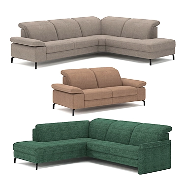 Belgian Comfort: Davis Corner Sofa 3D model image 1 