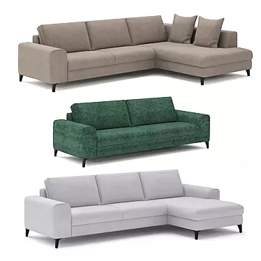 Belgian Donato Corner Sofa: Comfort and Style Combined 3D model image 1 