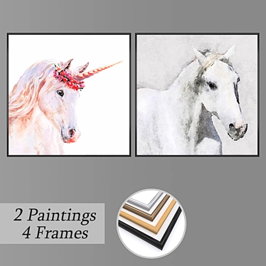 Abstract Wall Art Set with Multiple Frames 3D model image 1 