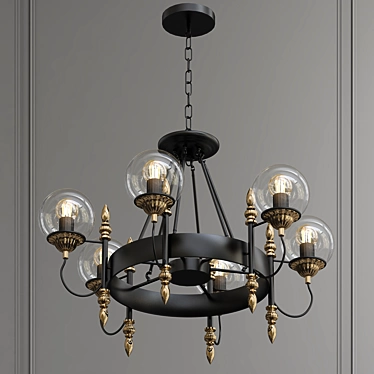 Modern Globe Trenger Chandelier 3D model image 1 