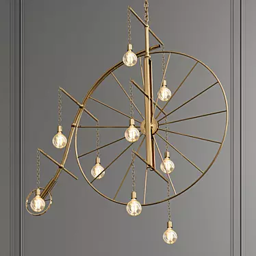 Vintage Bicycle Chandelier 3D model image 1 