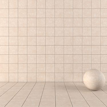 Nord Beige Concrete Wall Tiles - Set of 2 3D model image 1 