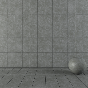NORD Dark Grey Concrete Wall Tiles 3D model image 1 
