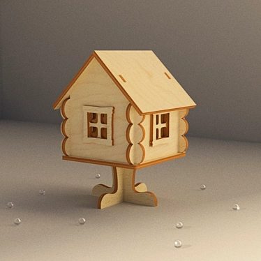 Portable Plywood Hut: Cozy and Durable 3D model image 1 