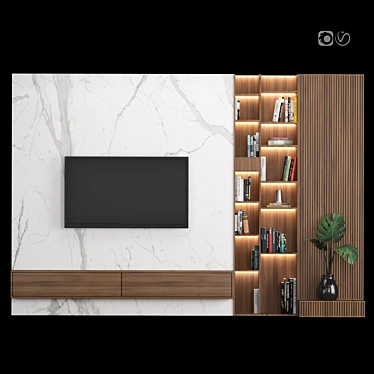 Modern TV Wall Unit 07 3D model image 1 