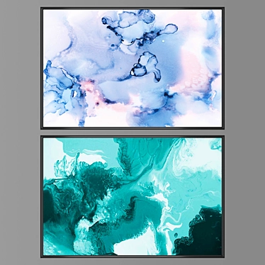 Versatile Wall Art Set: 2 Paintings, 4 Frame Options 3D model image 1 