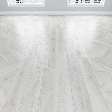 White Oak Parquet: Herringbone, Linear & Chevron 3D model image 1 