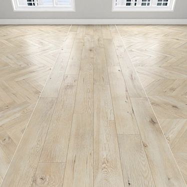 Light Oak Parquet: Herringbone, Linear & Chevron 3D model image 1 