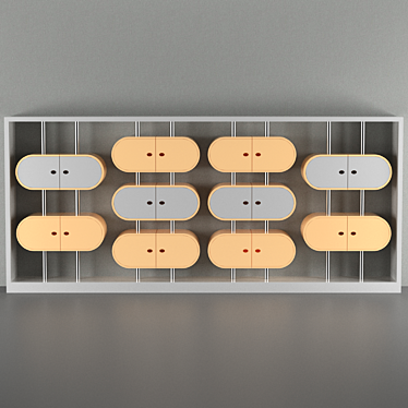 Elliptical Modular Cabinet 3D model image 1 