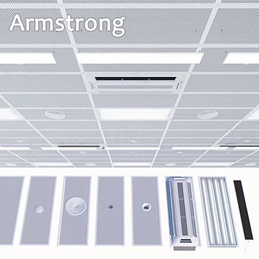 Armstrong Ceiling System Set 3D model image 1 