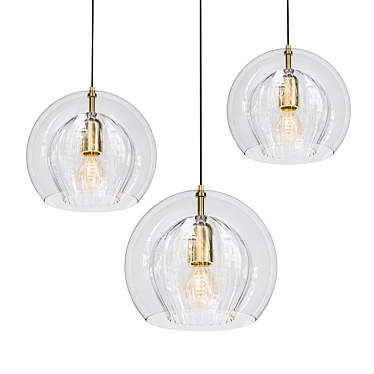 Lyse Double Glass Pendant Light 3D model image 1 