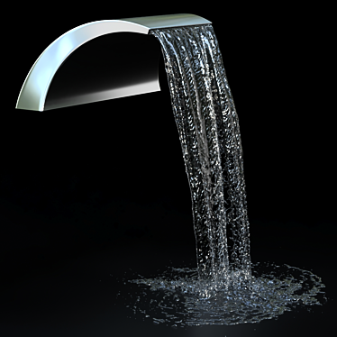 Sleek Stainless Waterfall Cascade 3D model image 1 