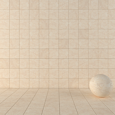 Nirvana Beige Concrete Tiles: Multi-texture, High-resolution 3D Set 3D model image 1 