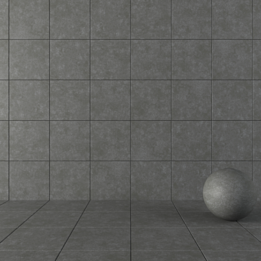 NORD Dark Gray Concrete Wall Tiles 3D model image 1 