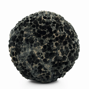 Black Volcanic Rock PBR VRAY 3D model image 1 
