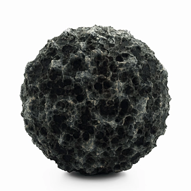 Black Volcanic Rock PBR VRAY 3D model image 1 