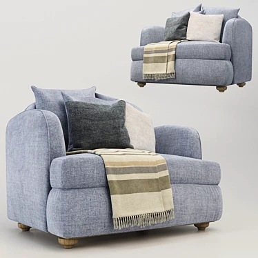 Elegant Comfort Arm Chair 3D model image 1 