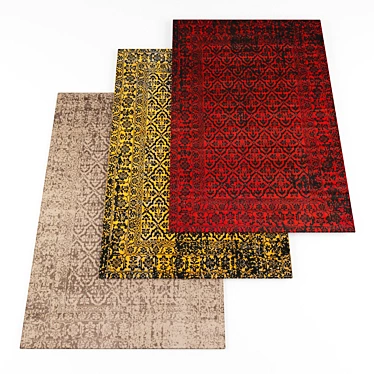 Texture-Rich Rug Collection | 1700x2500 Resolution | 6 Designs 3D model image 1 