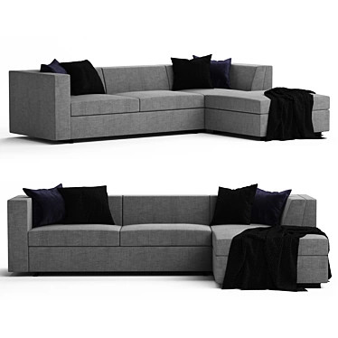 Modern BK_103: Spacious Stylish Sofa 3D model image 1 