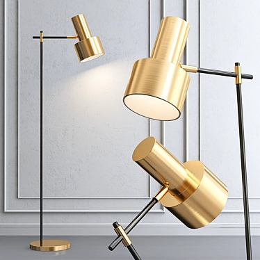 Margarita Brass Floor Lamp: Sleek Minimalist Design 3D model image 1 