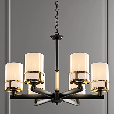 Olivier Frosted Gold Pendant Light 3D model image 1 