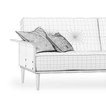 Monroe Mid Century Tufted Sofa 3D model image 1 