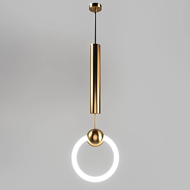 Modern Gold Metal Pendant Light 3D model image 1 