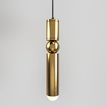 Gold Metallic Modern Pendant Light 3D model image 1 