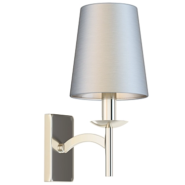 Modern Nickel Wall Lamp with Grey Textile Shade 3D model image 1 