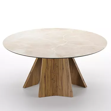 Icaro Round Table with Stunning Ceramic Top 3D model image 1 