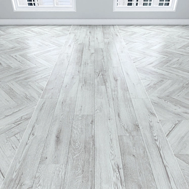 White Oak Parquet: Herringbone, Linear, Chevron 3D model image 1 