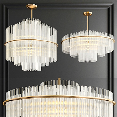 Elegant Nightfall Chandelier 3D model image 1 