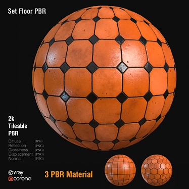 Pristine Marble Floor Set 3D model image 1 