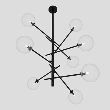 Modern Black MJ PURE 8 Pendant 3D model image 1 