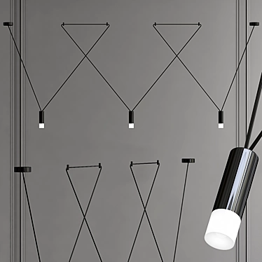 Modern LAM_3 Chandelier: Stylish, Sleek, and Striking 3D model image 1 