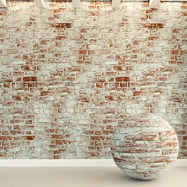 Vintage Brick Wall Texture 3D model image 1 