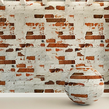 Authentic Antique Brick Wall 3D model image 1 