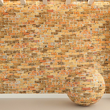 Vintage Brick Wall: Old, Historical, Red 3D model image 1 