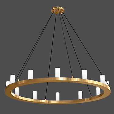 Modern Cut Brass Pendant Light 3D model image 1 