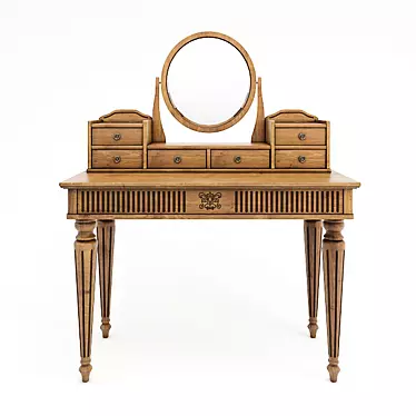 Justin Oak Dressing Table 3D model image 1 