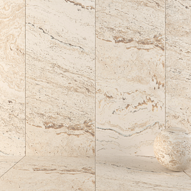 Antico Ivory Stone Wall Tiles Set 3D model image 1 