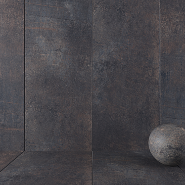 Etna Anthracite Stone Wall Tiles: Textured & High Definition 3D model image 1 