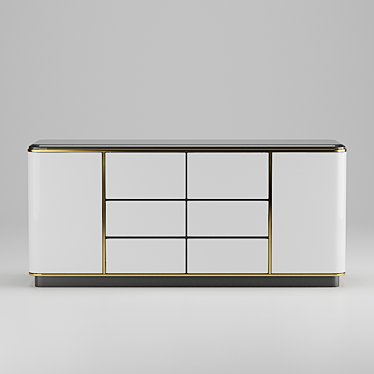 Modern Chest Round with Drawers & Doors 3D model image 1 